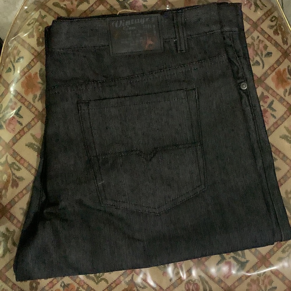 Vintage Genes Bootcut Fit Denim Jeans (Raw Black)